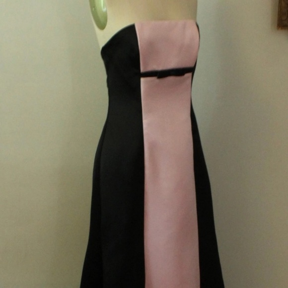 2000's/Y2K Jessica Mcclintock Gunne Sax Pink and Black Satin Prom Dress - Picture 1 of 4
